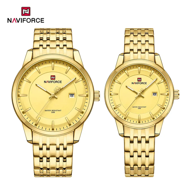 Naviforce Gold Couple Watch